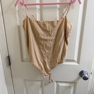SKIMS Beige Bodysuit with Spaghetti Straps